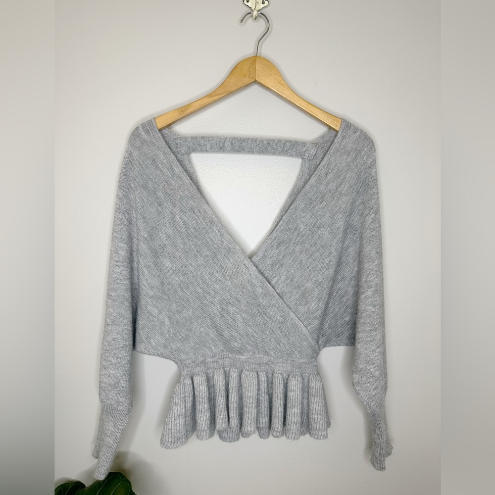 The Impeccable Pig Grey Deep V-neck Sweater